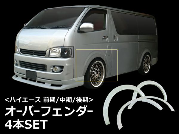 ハイエース。 ホイール、ナット、ドアヒンジ、オーバーフェンダー 
