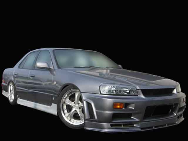 R34スカイラインのエアロリア左右分割デザインセット｜パーツランド